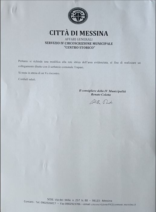 20240809 Richiesta modifica distribuzione idrica quadrilatero via delle Mura-via Osservatorio e limitrofe 2